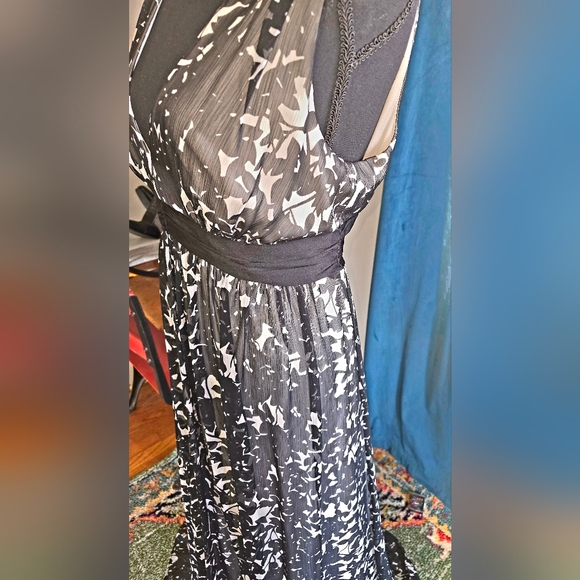 ๐ MAX AND CLEO SHEER LINED BLACK AND IVORY FORMAL SZ 10 LIKE NEW ๐ - Picture 3 of 8